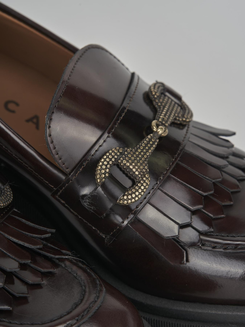 Mocassini tacco 8cm pelle testa