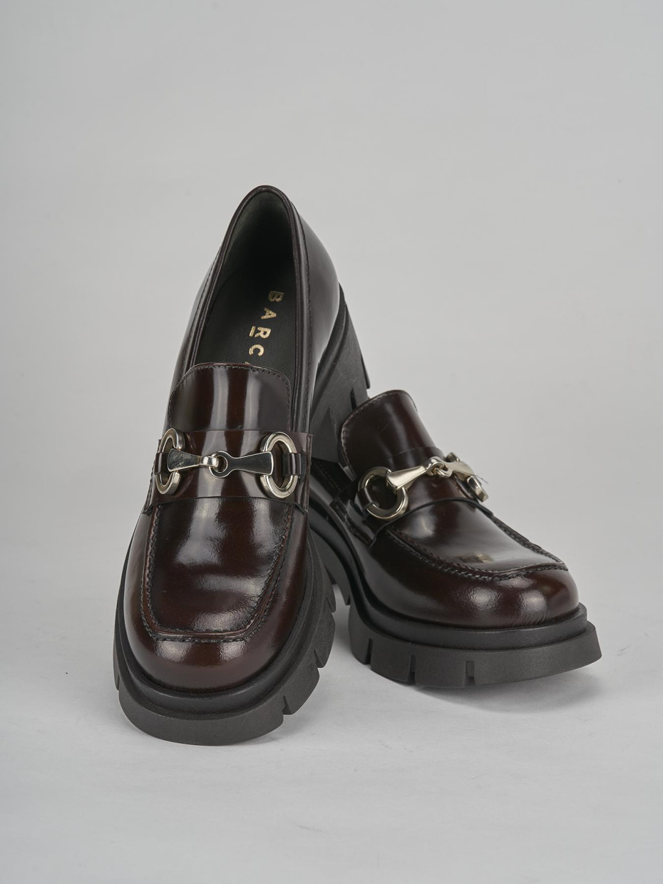 Mocassini tacco 5cm pelle testa