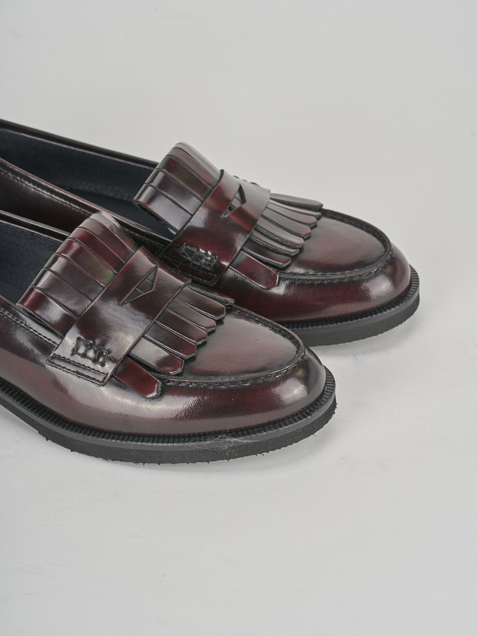 Mocassini tacco 2cm pelle bordo'