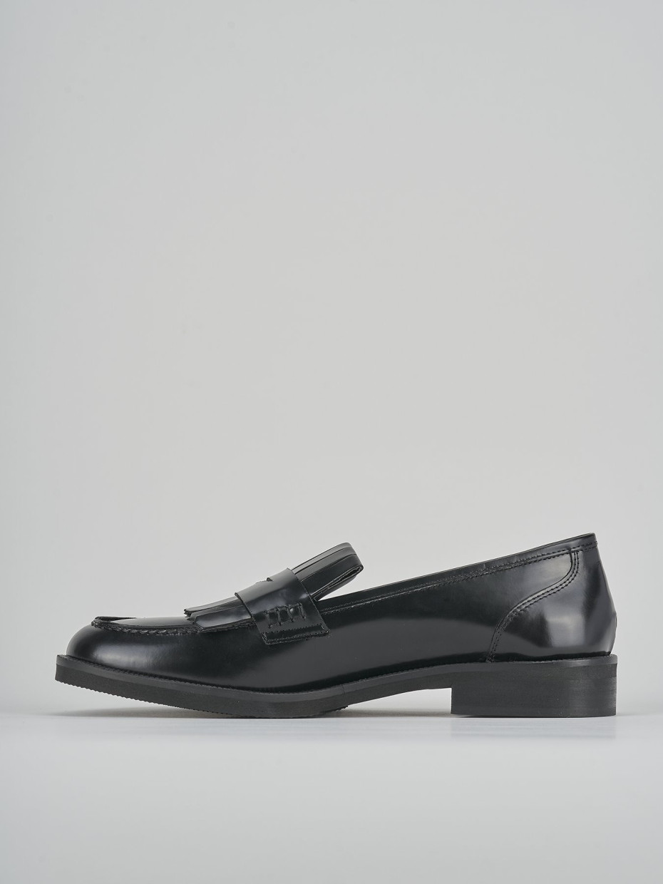 Mocassini tacco 2cm pelle nero