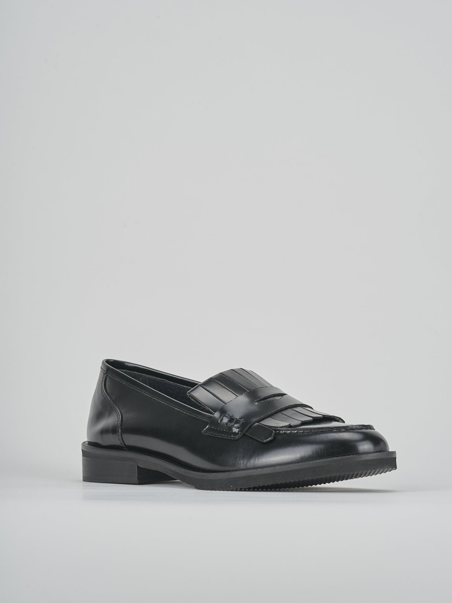 Mocassini tacco 2cm pelle nero