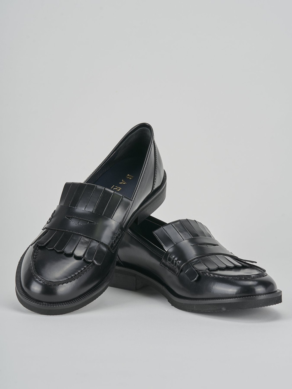Mocassini tacco 2cm pelle nero