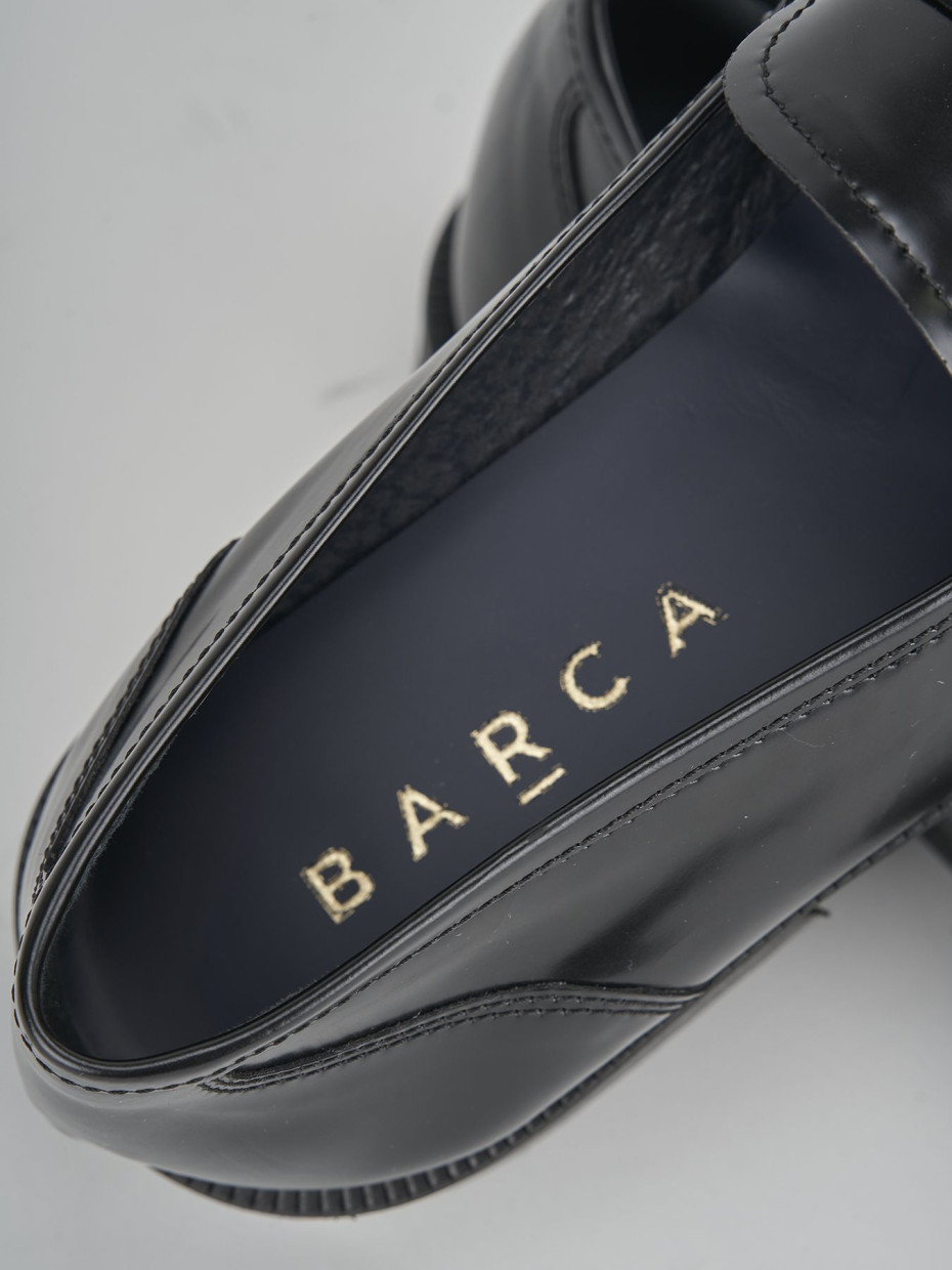 Loafers heel 2 cm black leather