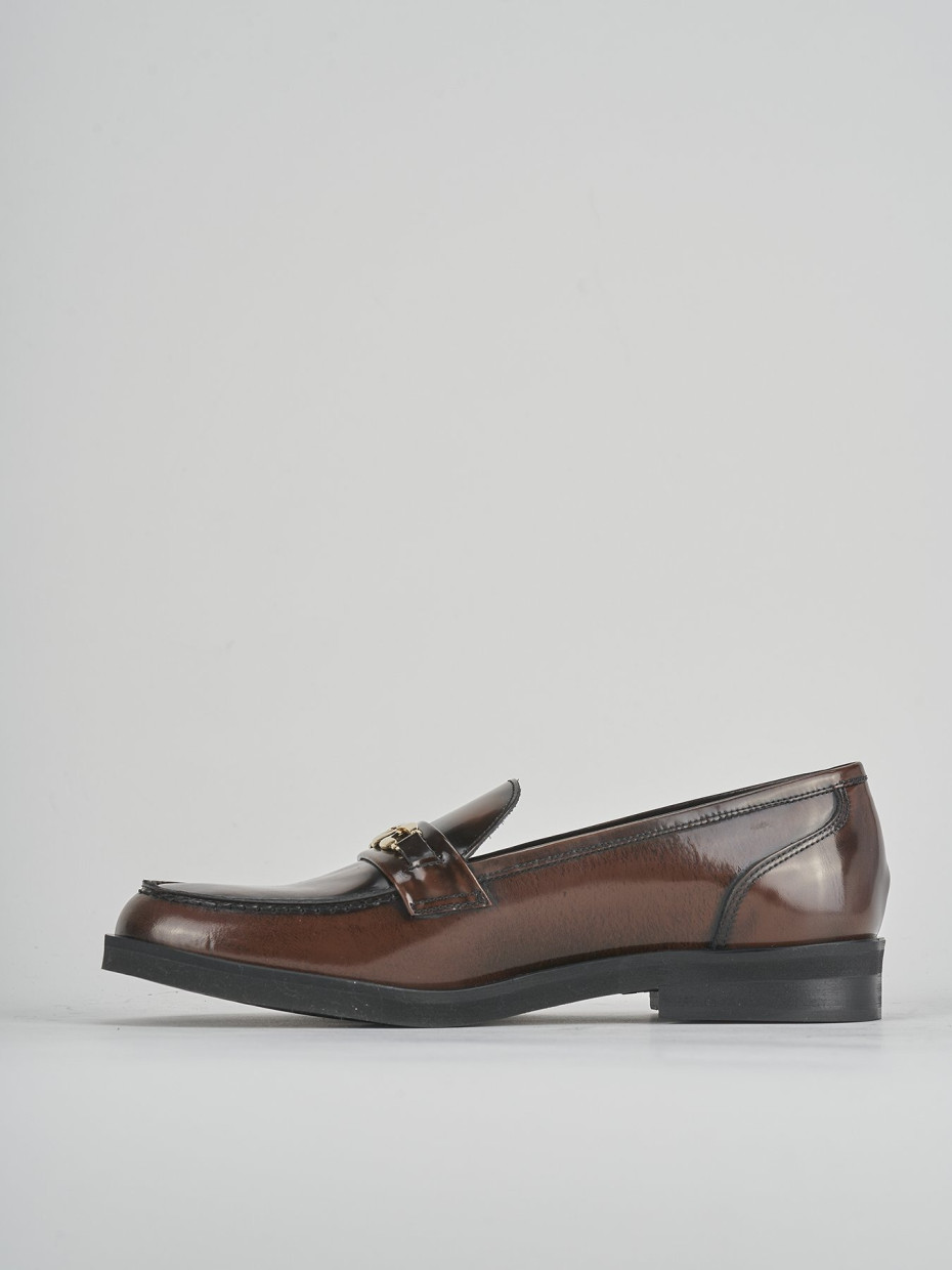 Mocassini tacco 2cm pelle testa