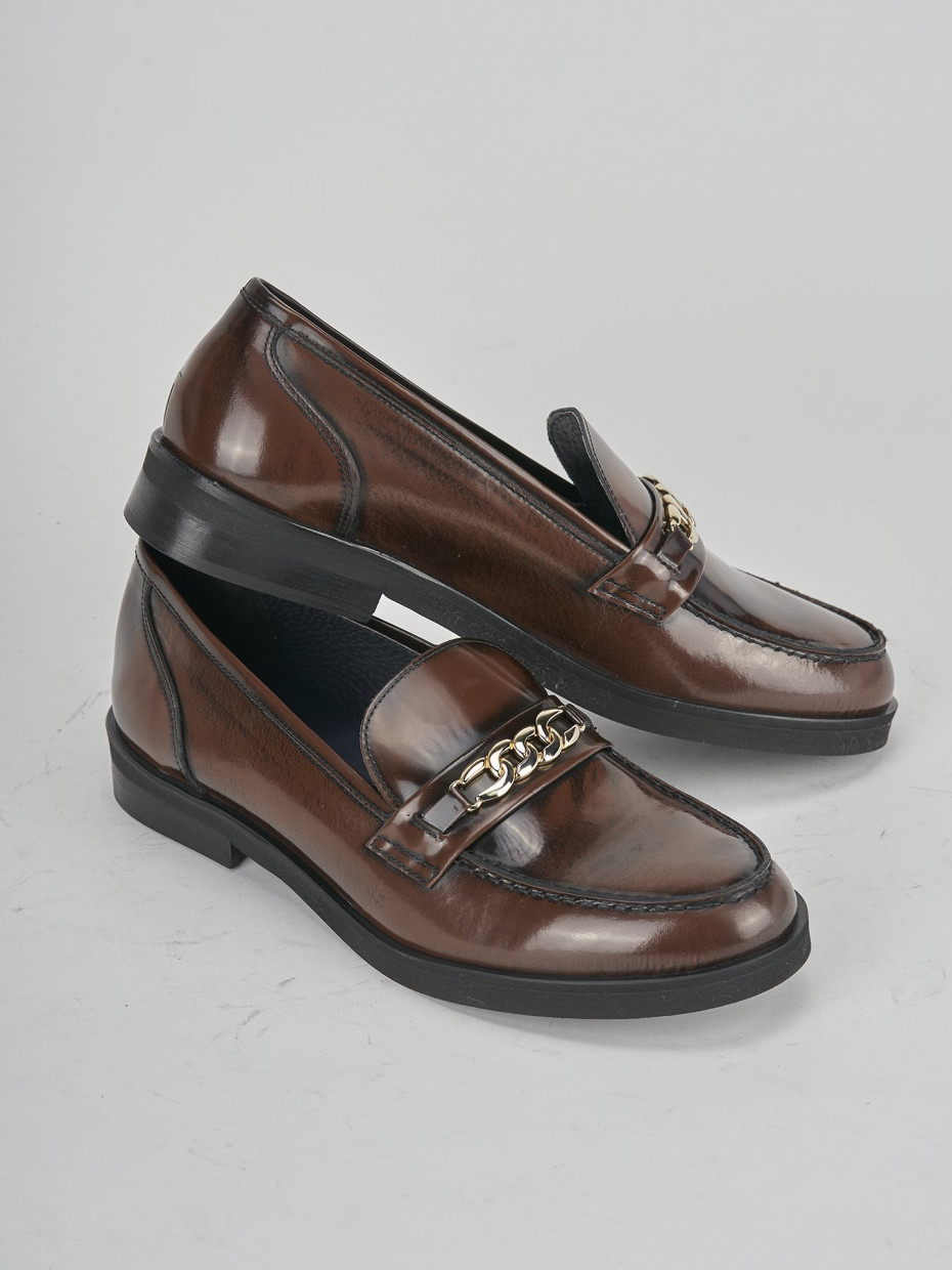 Mocassini tacco 2cm pelle testa