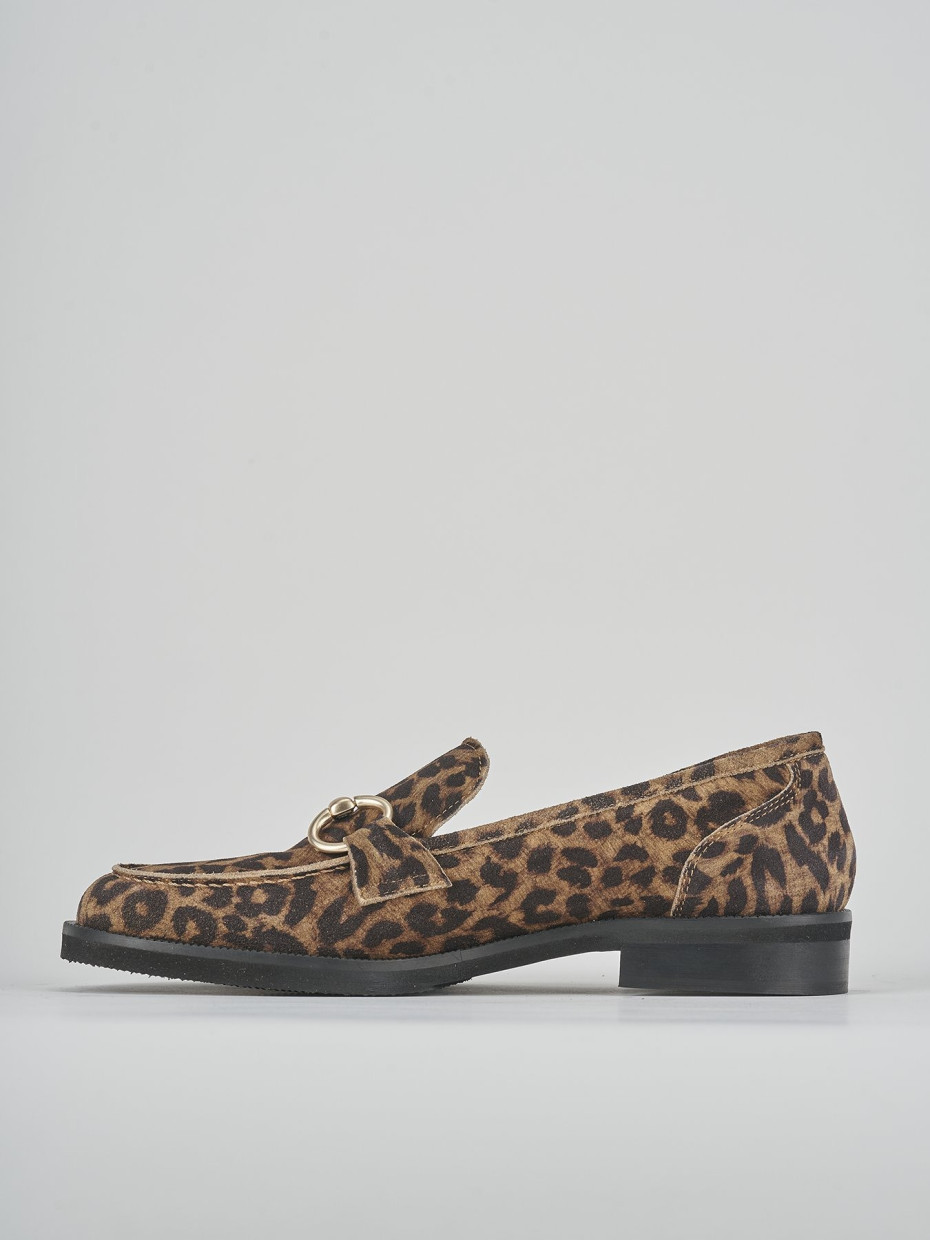 Loafers heel 2 cm multicolor leather