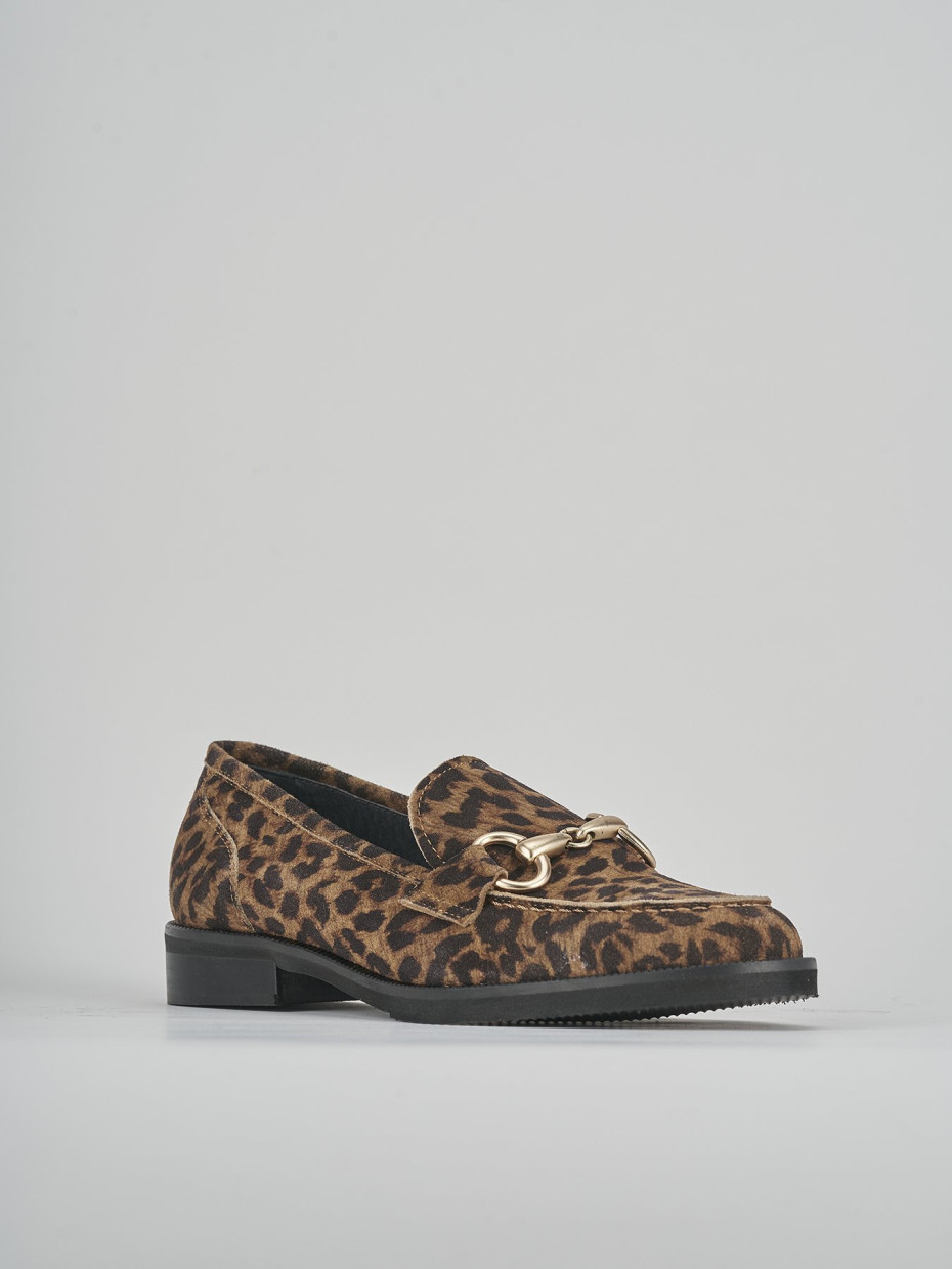 Loafers heel 2 cm multicolor leather