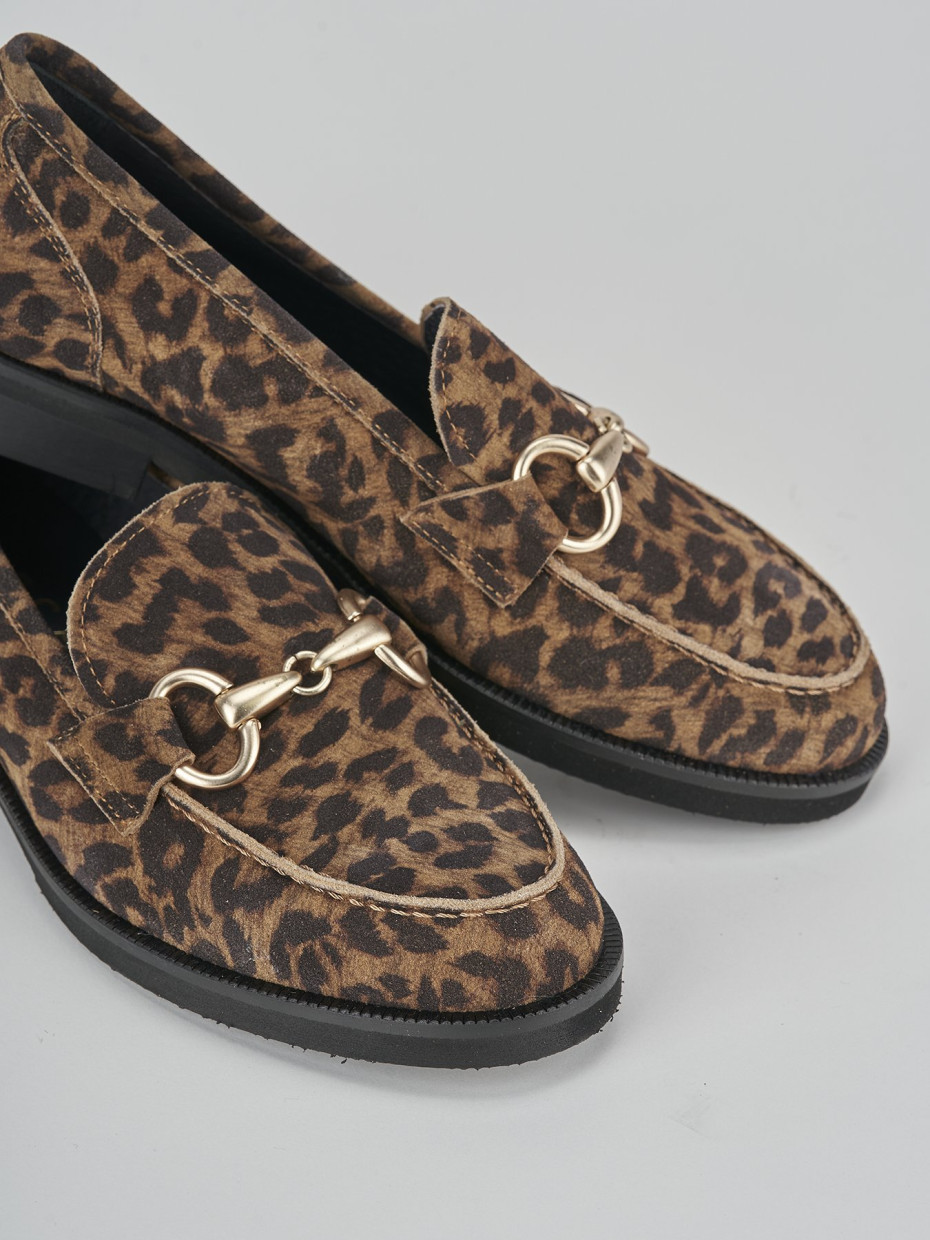 Loafers heel 2 cm multicolor leather