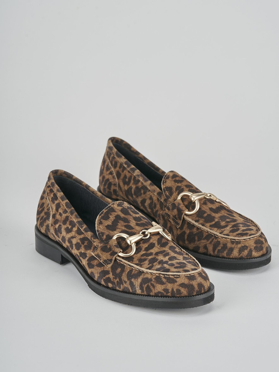 Loafers heel 2 cm multicolor leather
