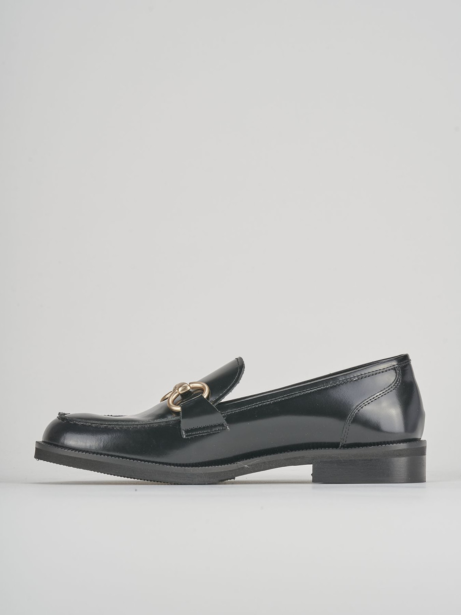 Mocassini tacco 2cm pelle nero