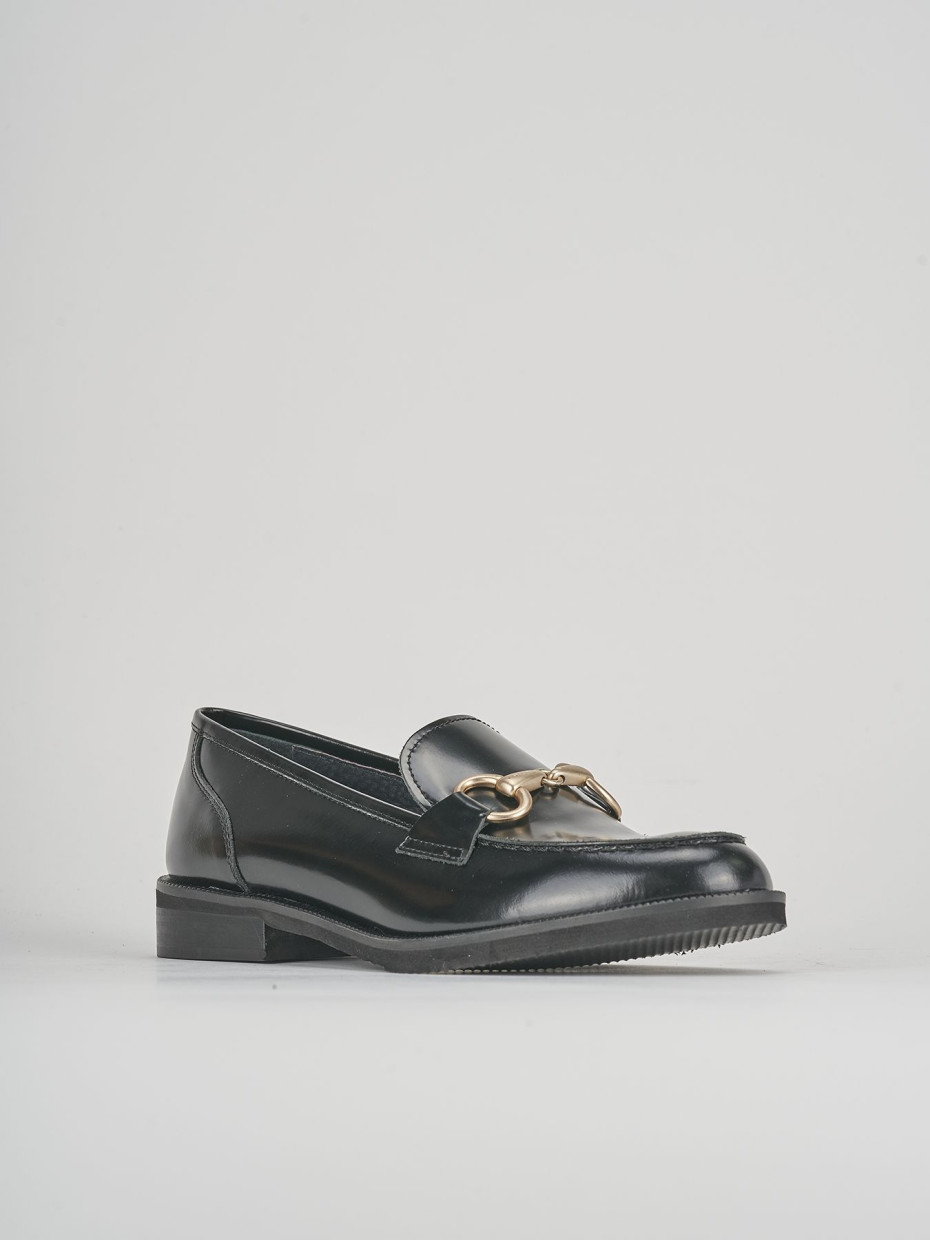 Mocassini tacco 2cm pelle nero
