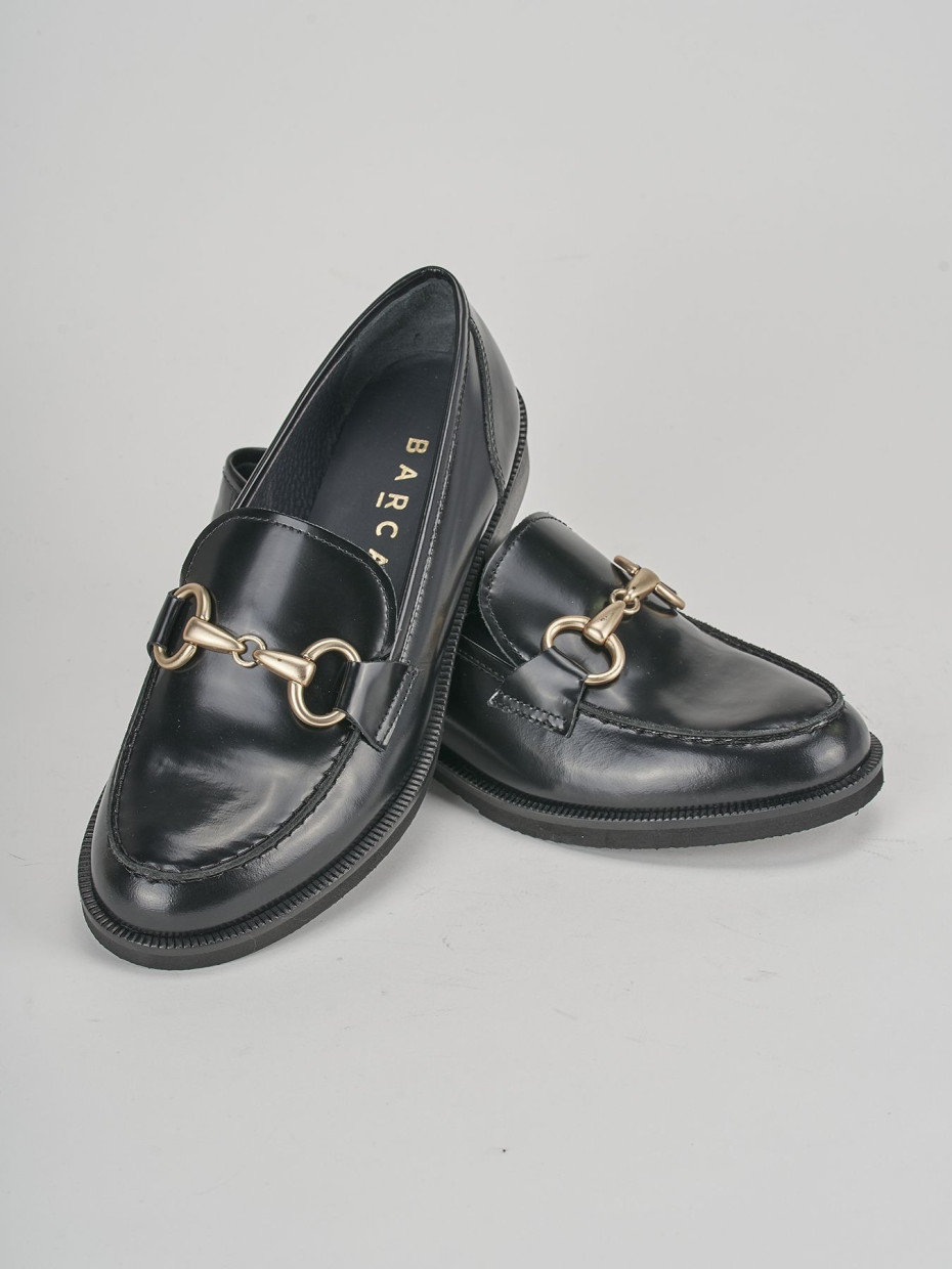 Mocassini tacco 2cm pelle nero