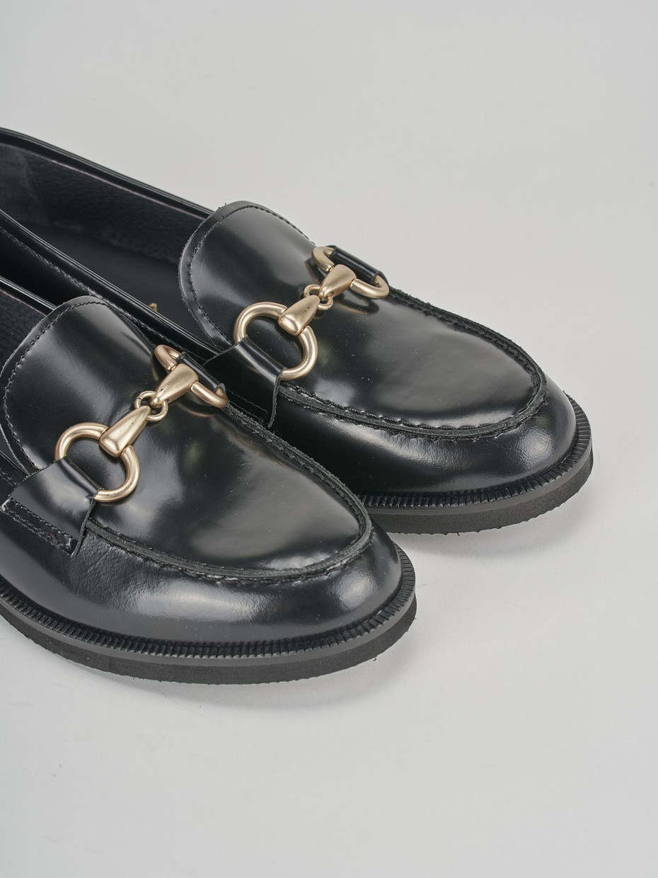 Mocassini tacco 2cm pelle nero