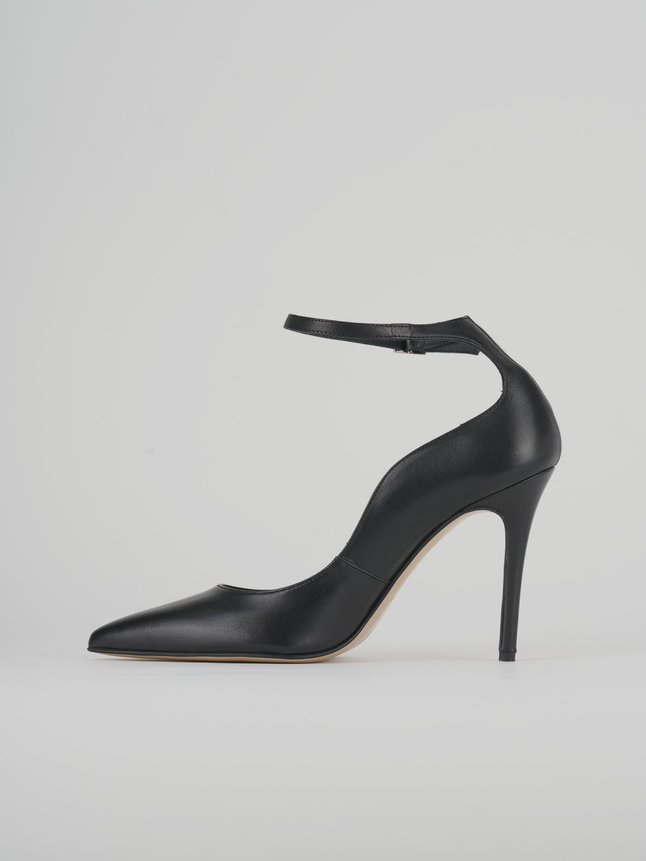 Décolleté e slingback tacco 10cm pelle nero