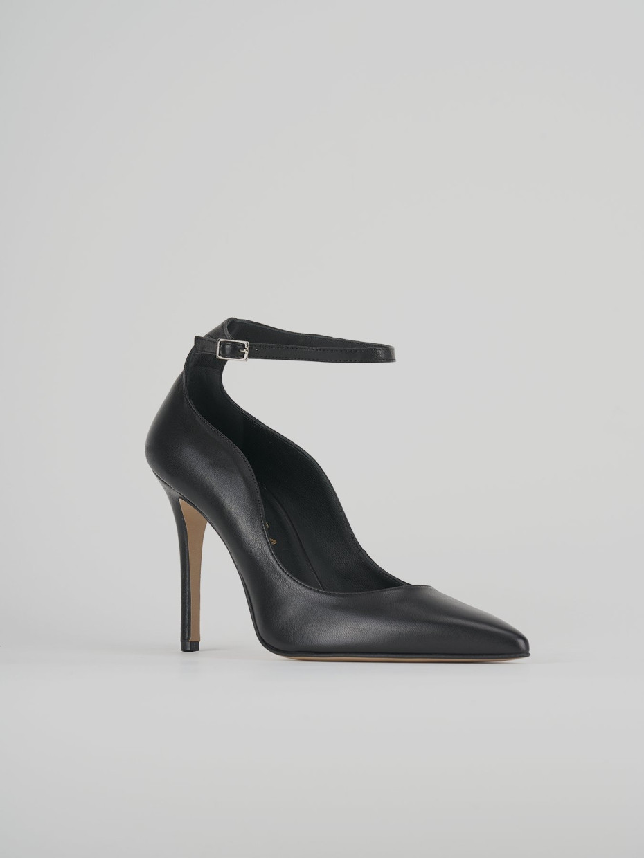 Décolleté e slingback tacco 10cm pelle nero