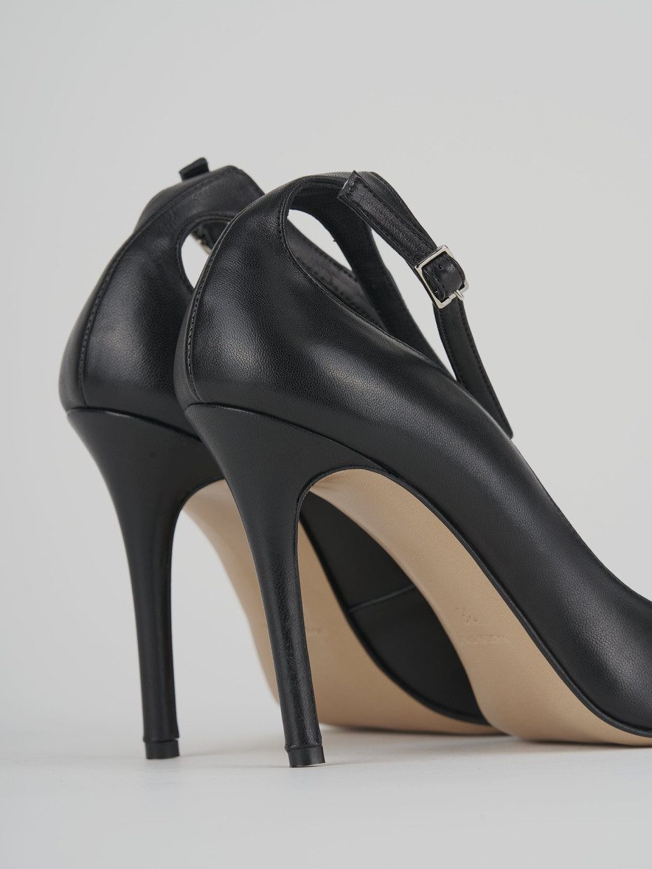 Décolleté e slingback tacco 10cm pelle nero