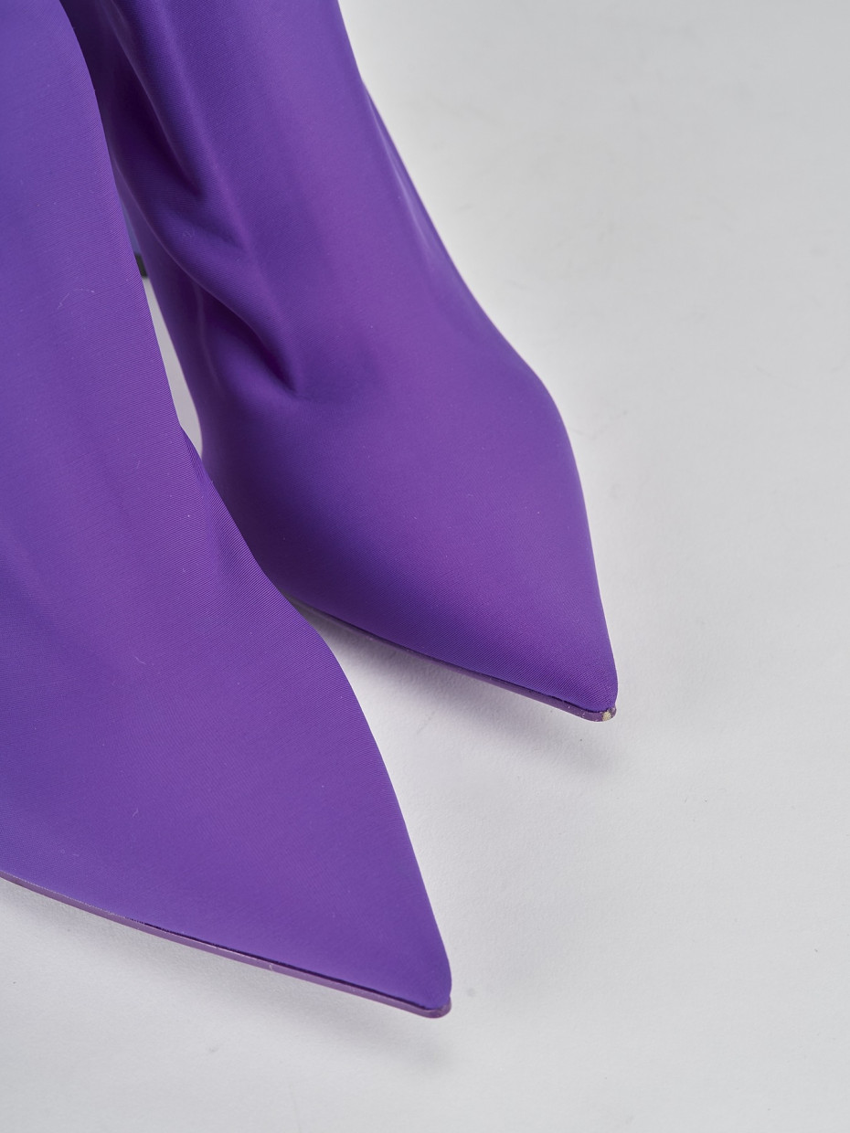 Stivaletti tacco 9cm tessuto viola