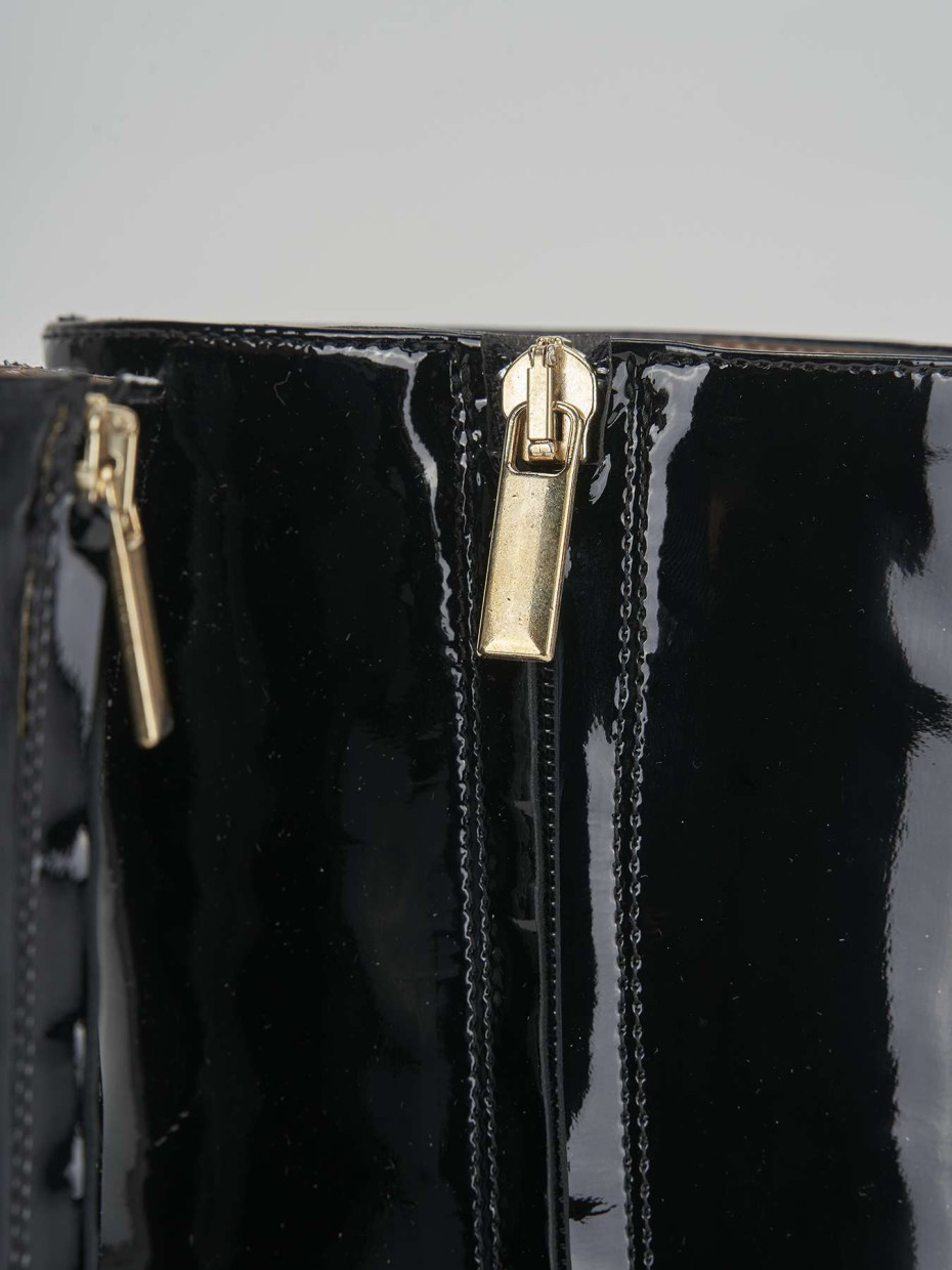 High heel ankle boots heel 9 cm black leather