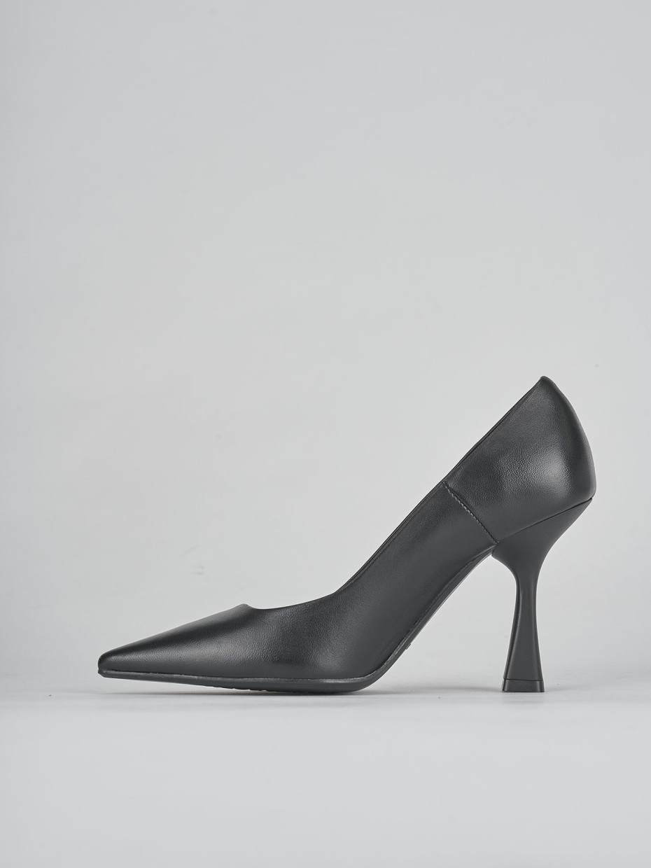 Décolleté e slingback tacco 9cm pelle nero
