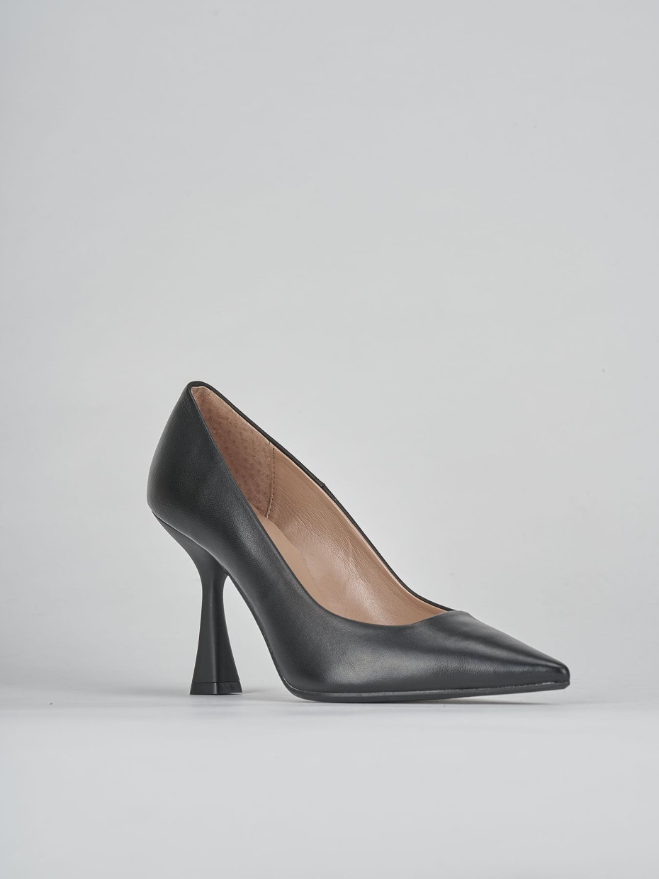 Décolleté e slingback tacco 9cm pelle nero