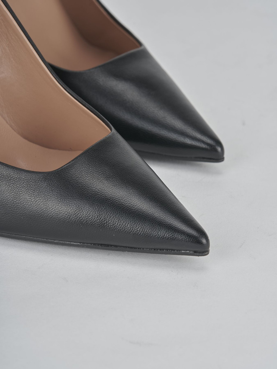 Décolleté e slingback tacco 9cm pelle nero