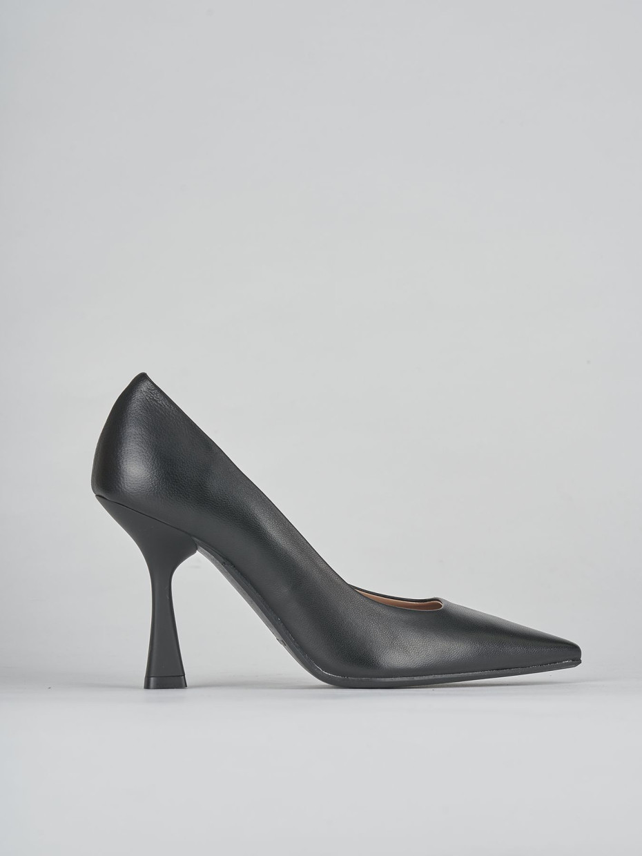 Décolleté e slingback tacco 9cm pelle nero