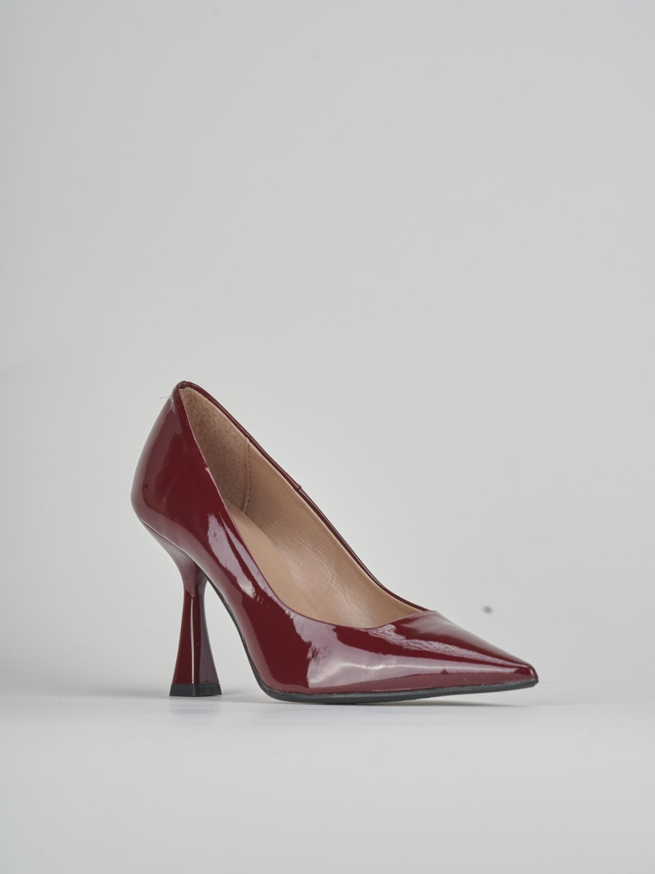 Pumps heel 9 cm bordeaux patent