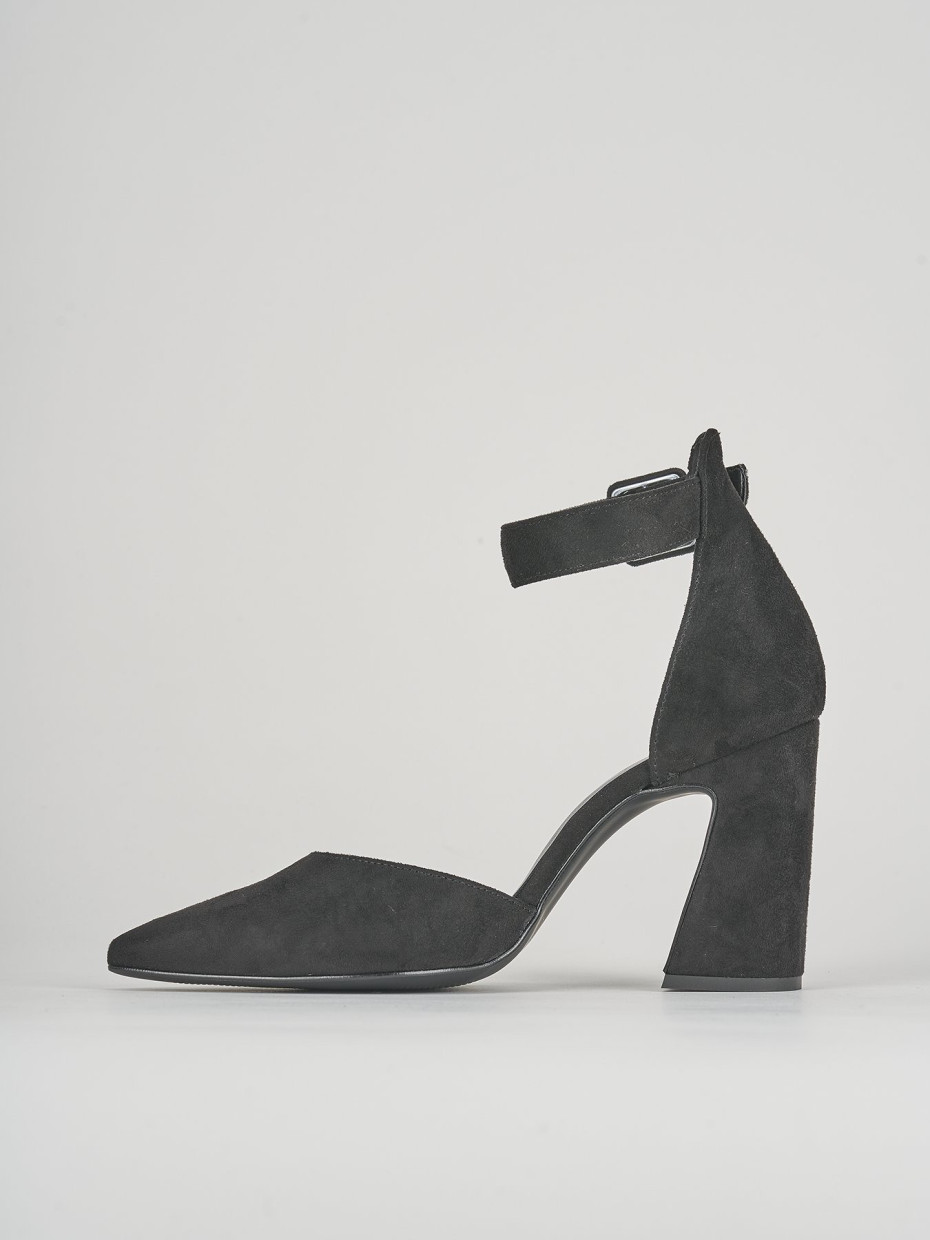 Décolleté e slingback tacco 9cm camoscio nero