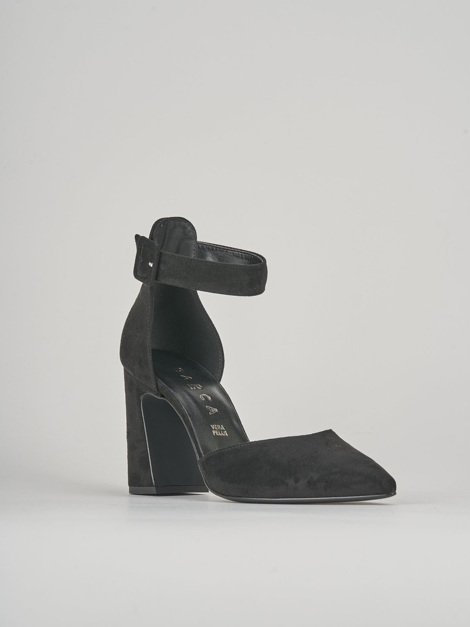 Décolleté e slingback tacco 9cm camoscio nero