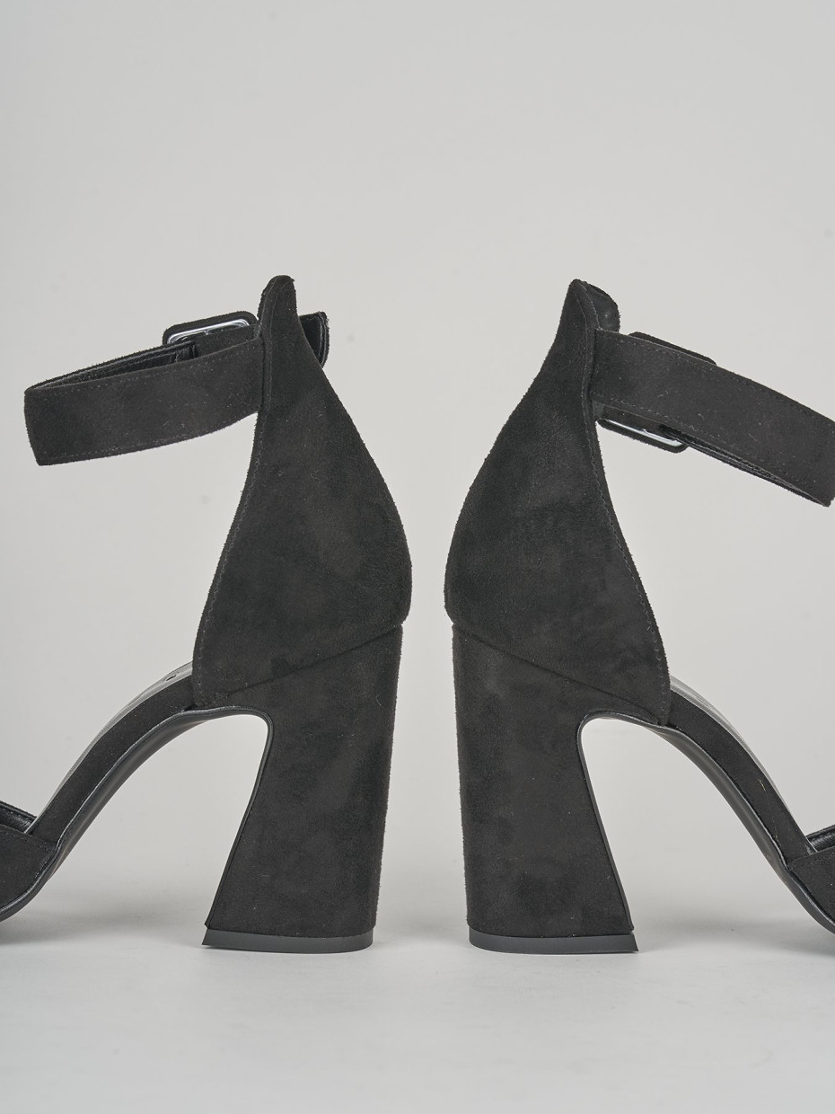 Décolleté e slingback tacco 9cm camoscio nero