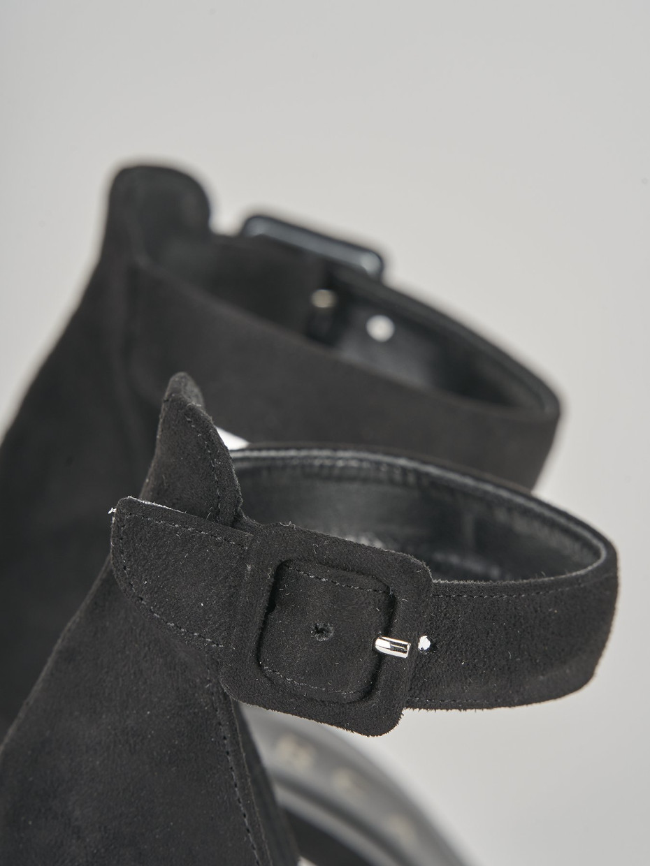 Décolleté e slingback tacco 9cm camoscio nero