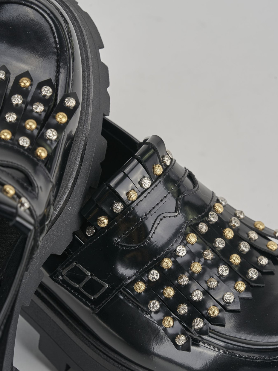 Mocassini tacco 2cm pelle nero