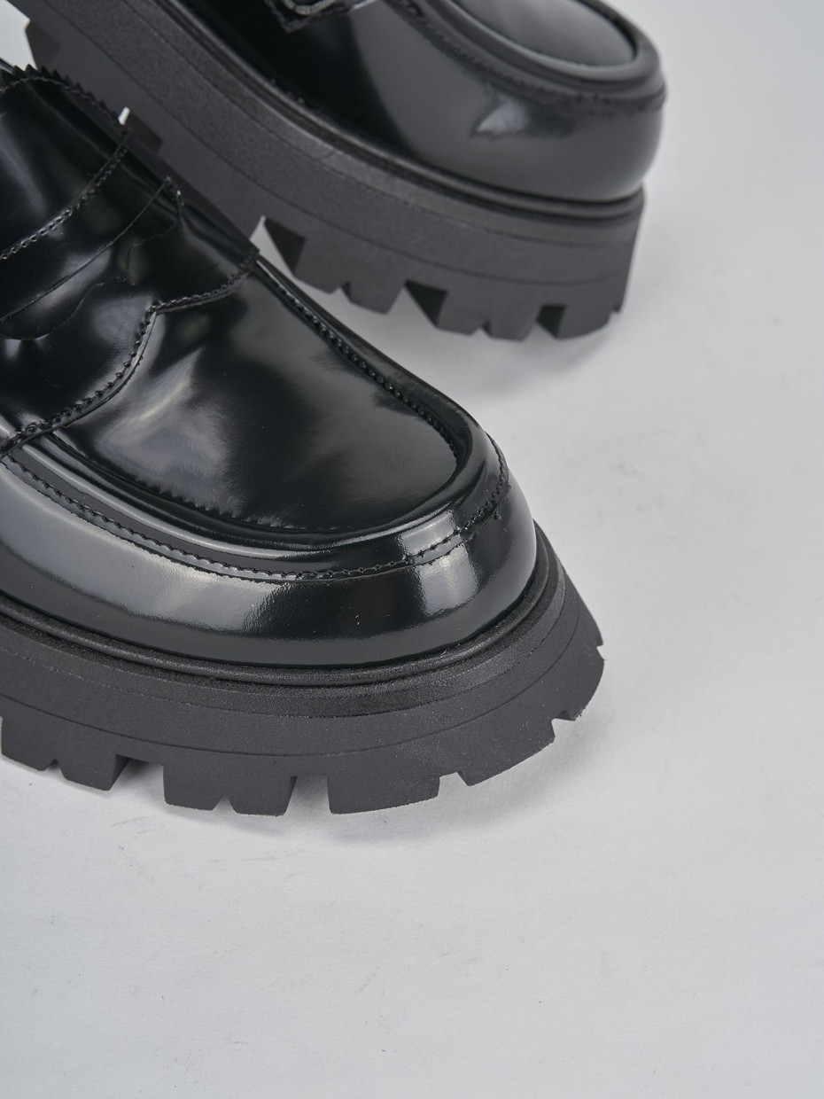 Mocassini tacco 3cm pelle nero