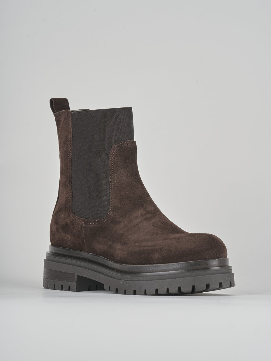 Stivaletti tacco 3cm camoscio testa