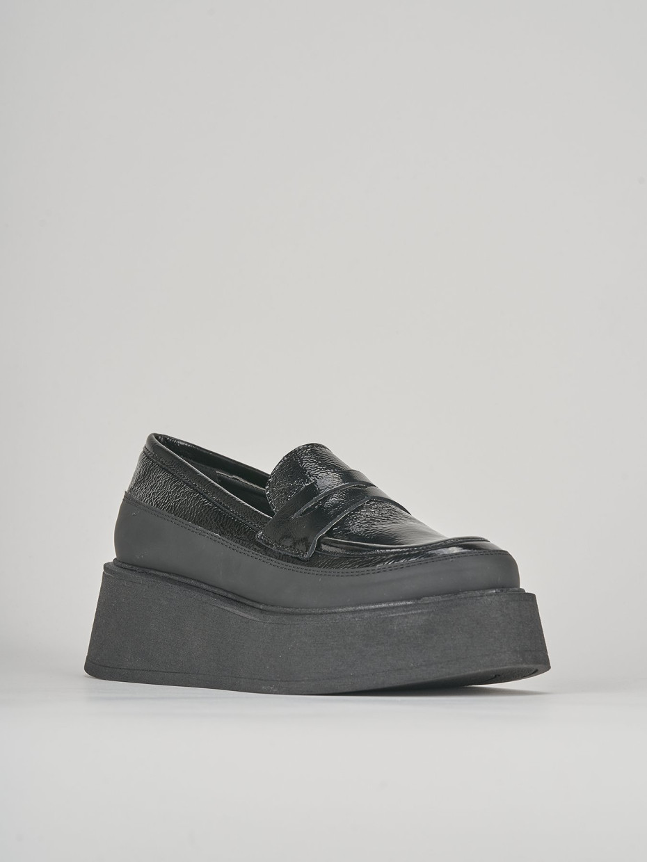 Mocassini tacco 3cm pelle nero