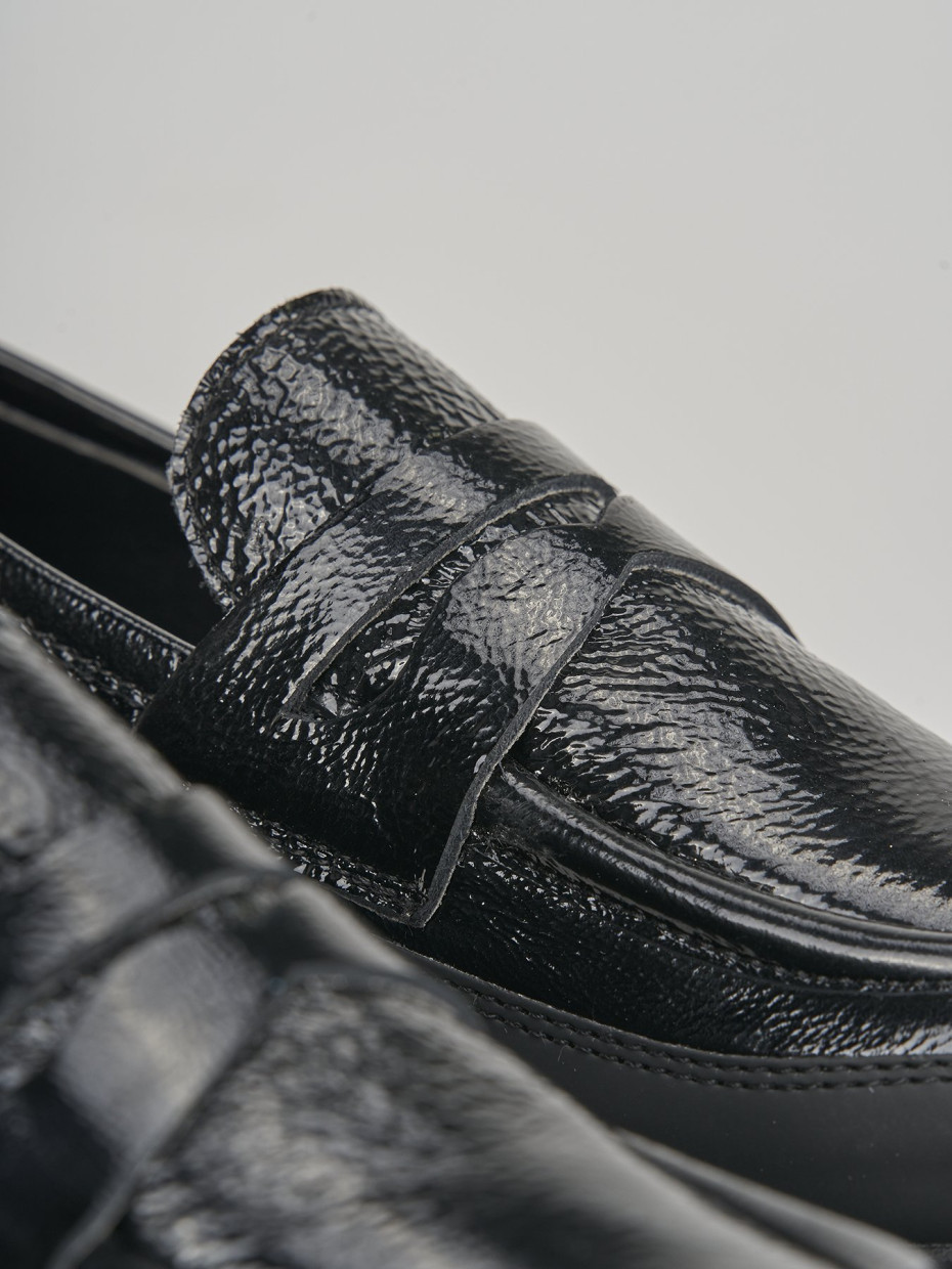 Mocassini tacco 3cm pelle nero