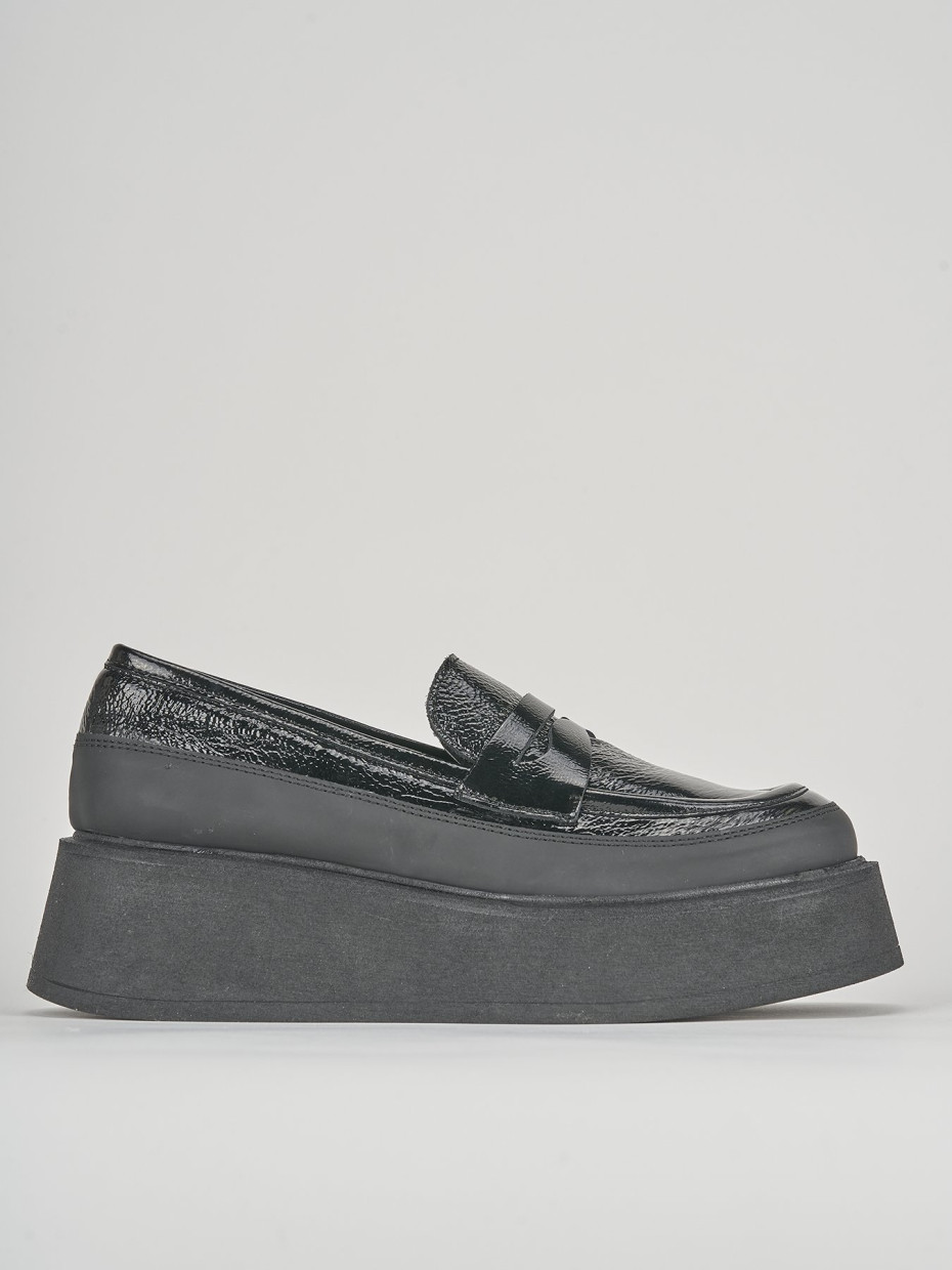 Mocassini tacco 3cm pelle nero