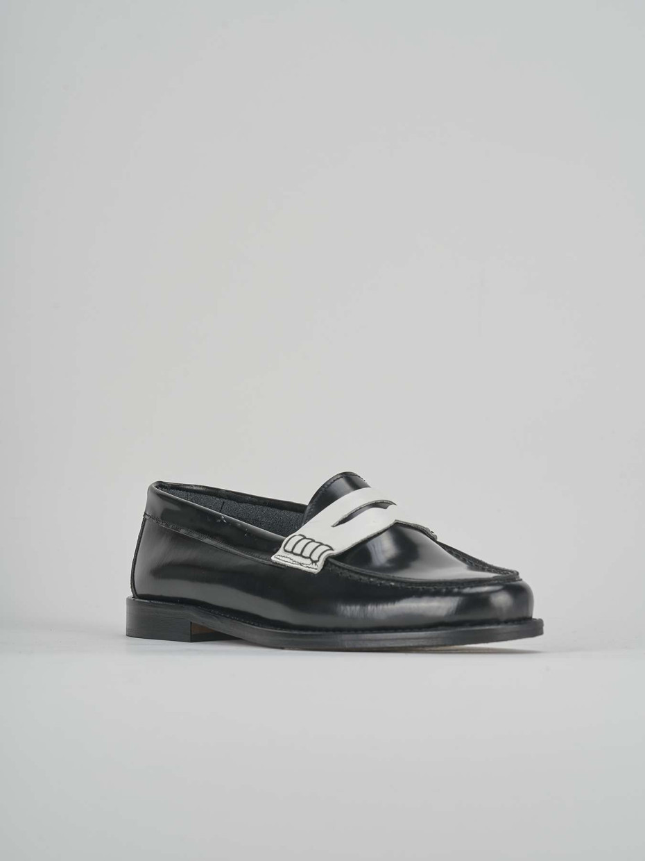 Mocassini tacco 1cm pelle bianco