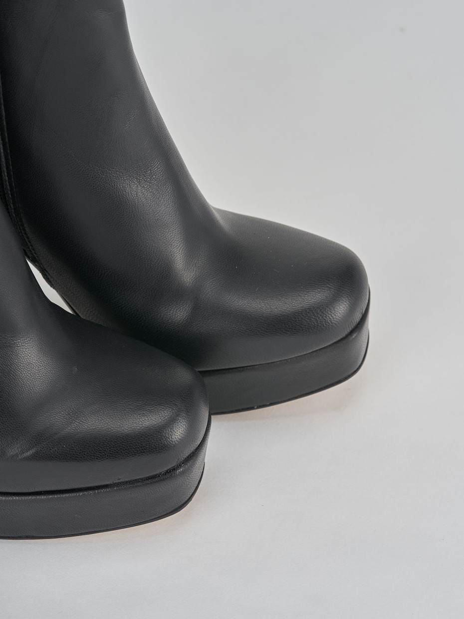 Stivaletti tacco 9cm pelle nero