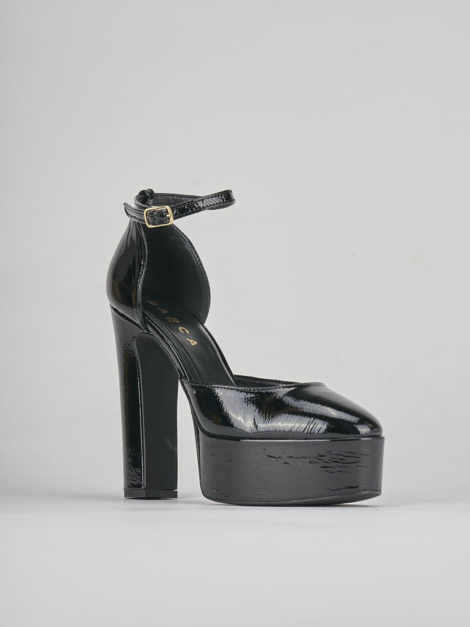 Décolleté e slingback tacco 13cm vernice nero