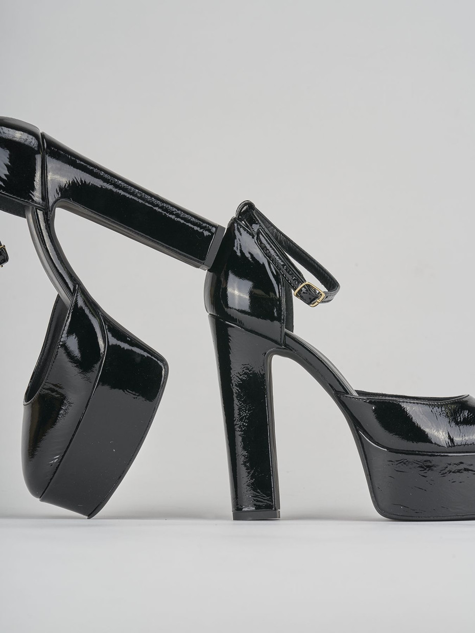 Décolleté e slingback tacco 13cm vernice nero
