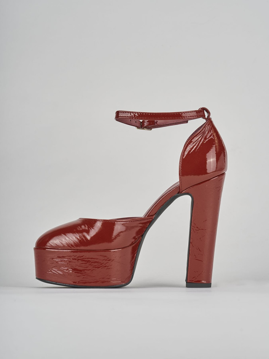 Décolleté e slingback tacco 13cm vernice rosso