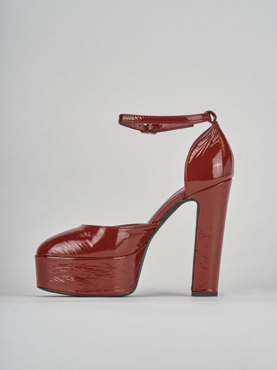 Décolleté e slingback tacco 13cm vernice rosso