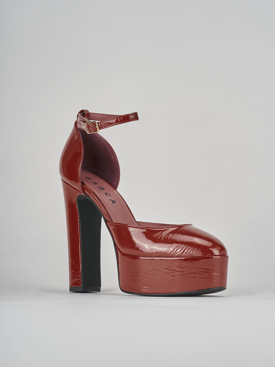 Décolleté e slingback tacco 13cm vernice rosso
