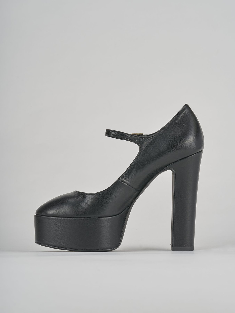 Décolleté e slingback tacco 13cm pelle nero