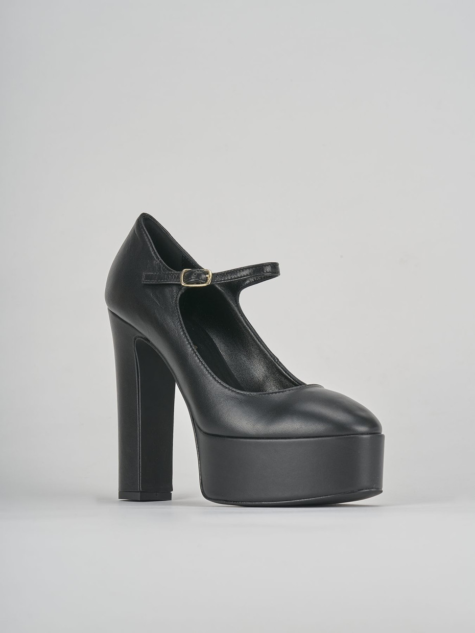 Décolleté e slingback tacco 13cm pelle nero