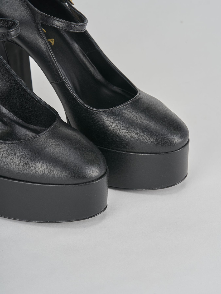 Pumps woman heel 13 cm black leather Barca Stores