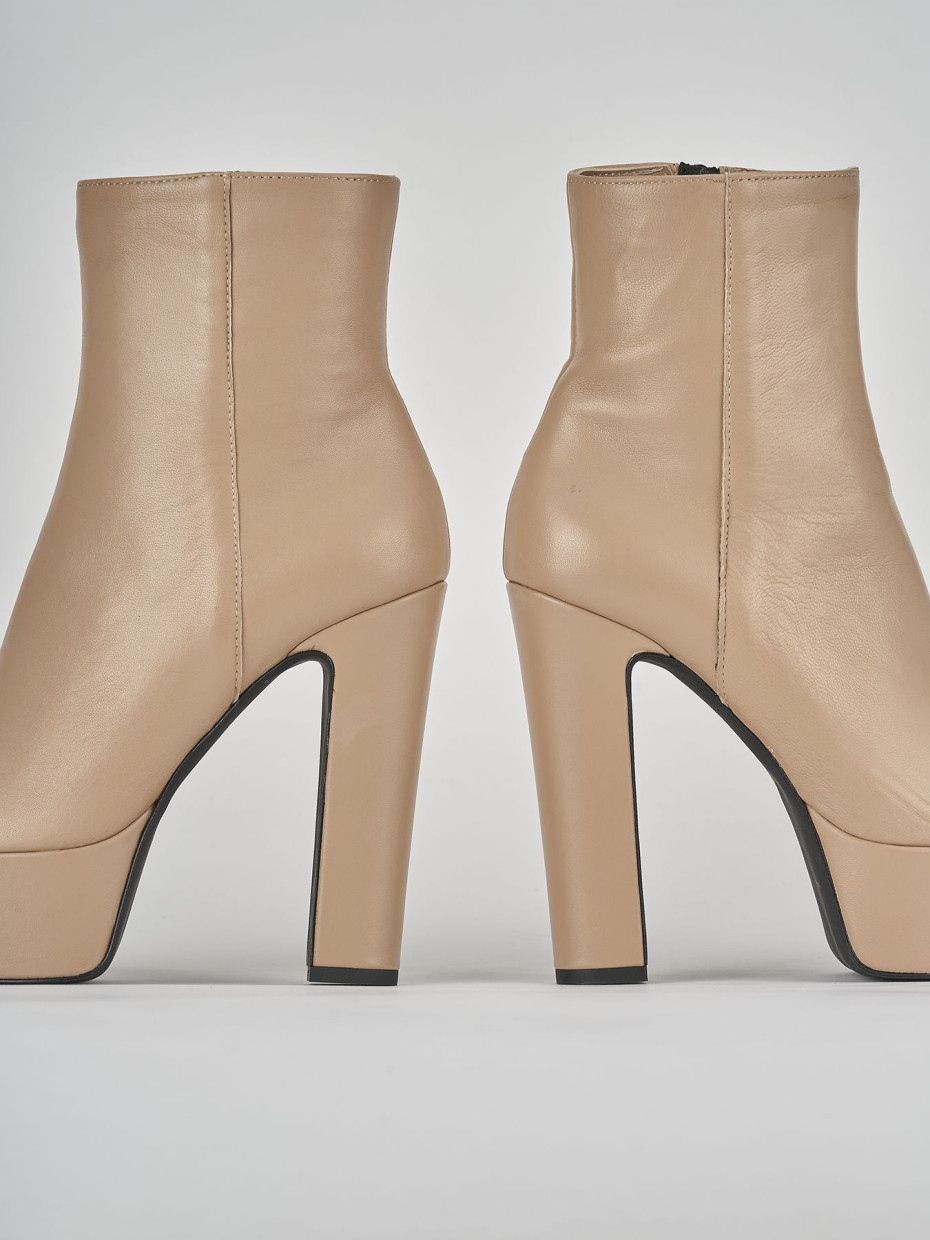 Tan high sale heel booties