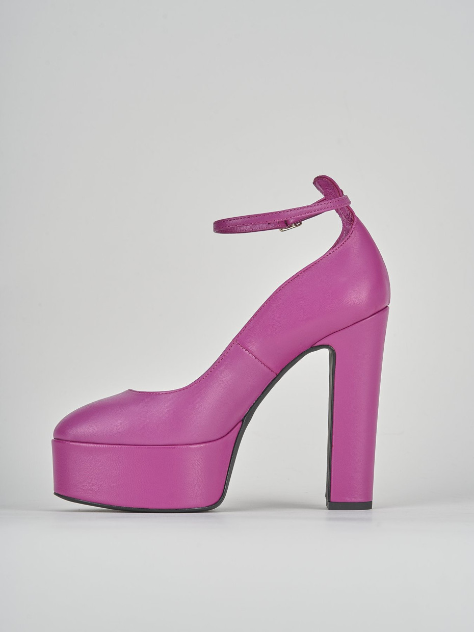 Décolleté e slingback tacco 13cm pelle viola