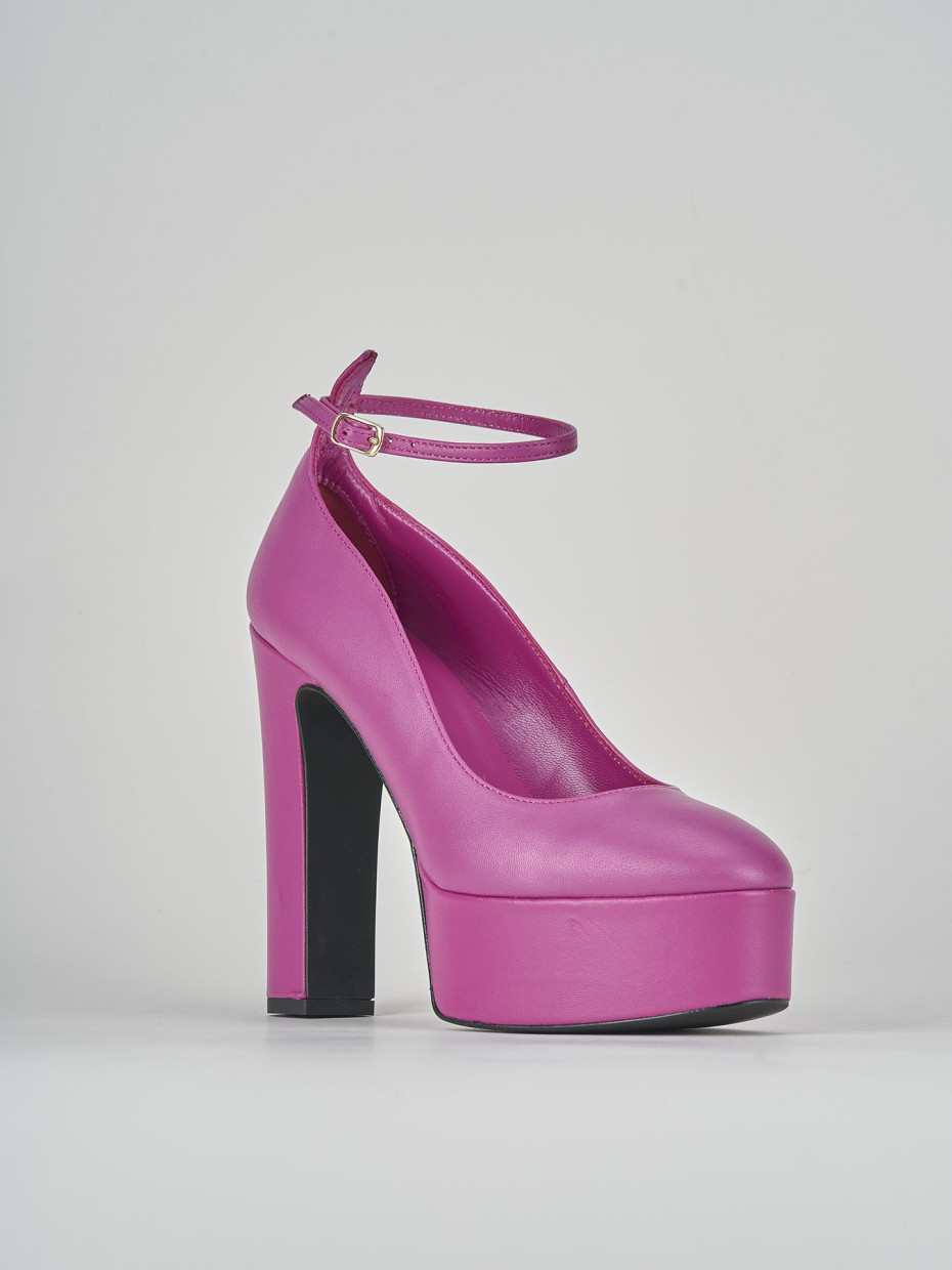 Décolleté e slingback tacco 13cm pelle viola